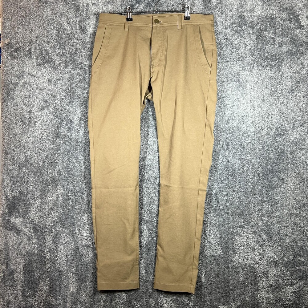 Walter Sky Pants Mens 33x30 Beige Slim Fit Performance Travel Chino WS-B01
